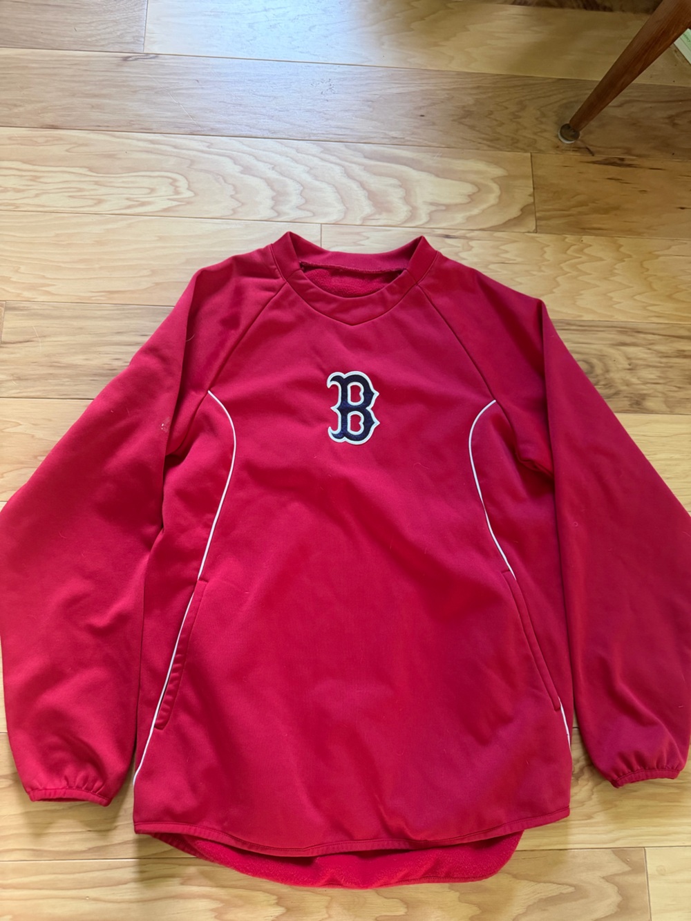 Boston Red Sox MLB Red Fleece Crewneck Pullover No Size Tag Majestic
